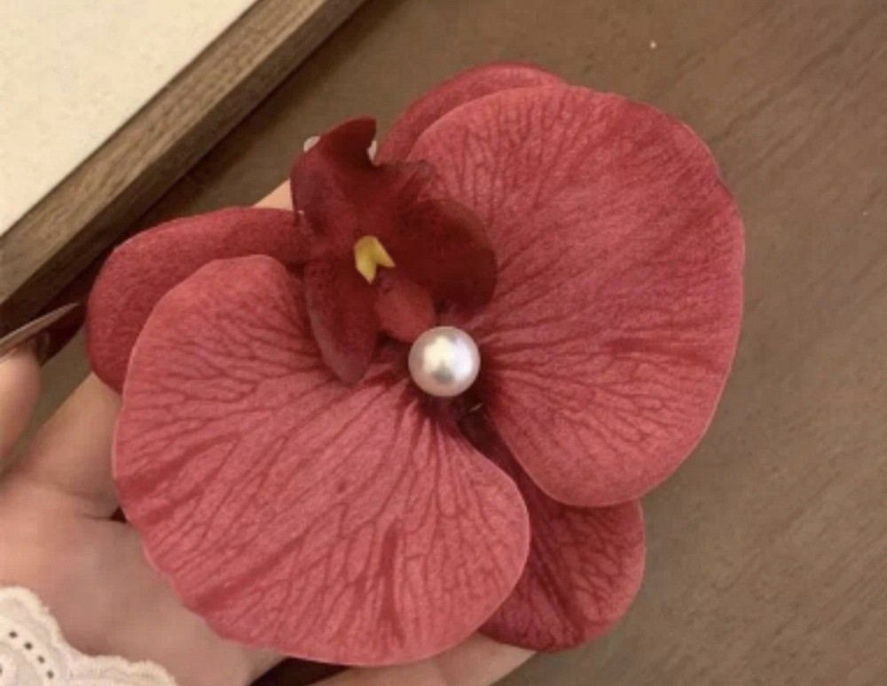 Затискач для волосся Орхідея Червоний Сміла - фото 10