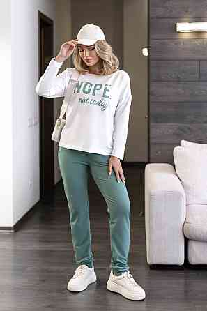 Жіночий спортивний костюм двонитка "Foll" | Батал Фісташковий, 50-52 Київ