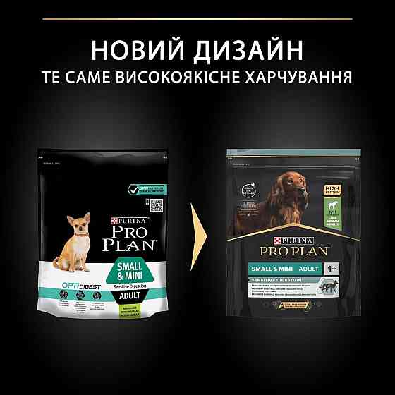 Сухой корм Pro Plan Small&Mini Sensitive Digestion для собак мелких пород с ягненком, 700 г Винница