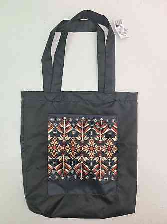 Сумка з кишенею "Вишиванка" 03 40х35 см ручка 60 см чорна горизонтальна (1 шт.) Харків