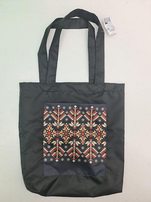 Сумка з кишенею "Вишиванка" 03 40х35 см ручка 60 см чорна горизонтальна (1 шт.) Харків - фото 3