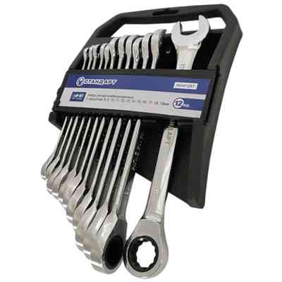 Ключ Стандарт ріжково-накидної з тріскачкою 8-19мм 12шт. (NGW12ST) Вінниця