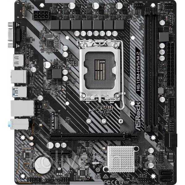 ASRock H610M-HVS/M.2 R2.0 (1700/H610, 2*DDR4, 1xPCIex16, HDMI/VGA, 4xSATAІІІ, M.2, GLan, 7.1ch, mATX Київ - фото 1