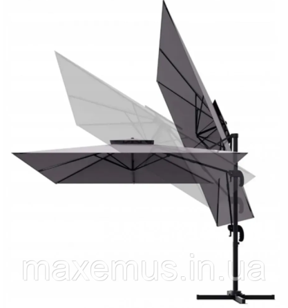 Садовая зонта B019 3 м с наклоном складная зонта для сада и террасы серая Мостиска