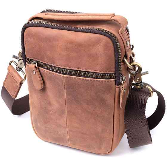 Вінтажна сумка для чоловіків з натуральної шкіри Коричневий (Vintage) Київ