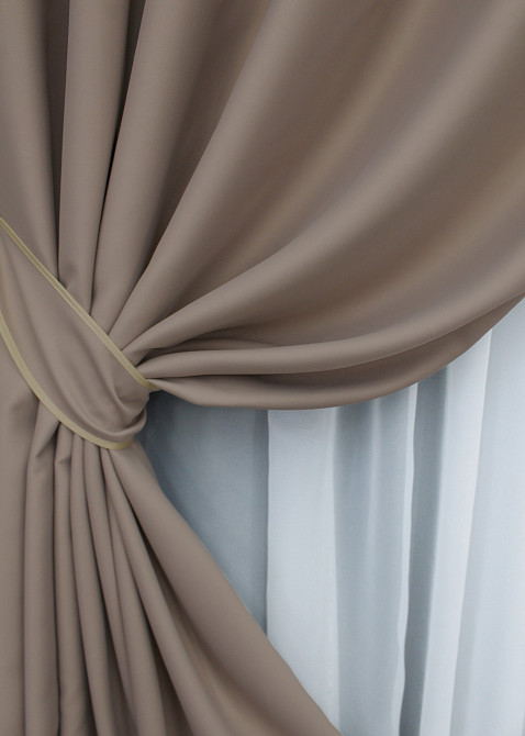 Комплект штор на люверсах VR-Textil Midnight № 1674ш 150х270 см 2 шт Капучино (37-0210) Київ - фото 5