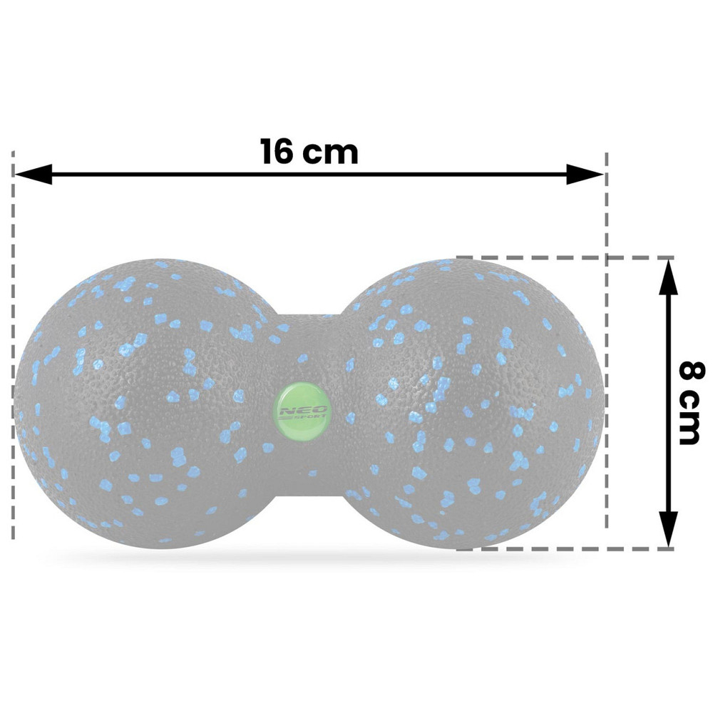 Мяч для массажа и фитнеса двойной NS-966 черно-голубая Киев - изображение 5