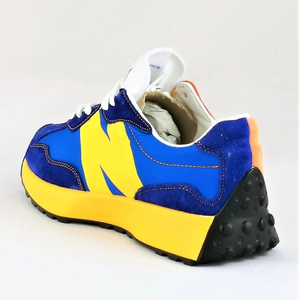 Чоловічі Сині Кросівки New Balance 327 Жовті Жовтогарячі Нью Баланс (розміри: 41,42,43,44,45,46) Відео Огляд Дніпро - фото 6