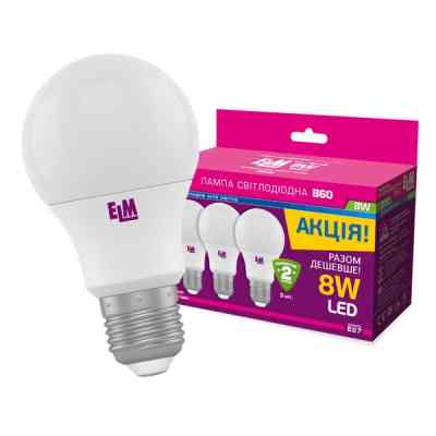 Лампочка ELM B60 8W PA10L E27 4000 3шт. (18-0137) Винница