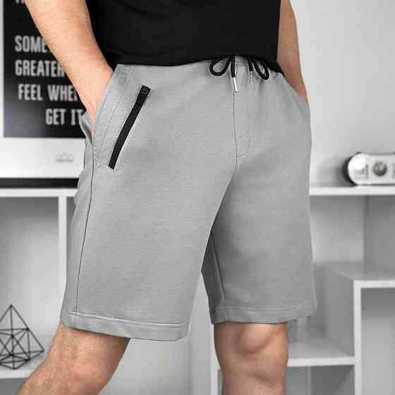 Легкі однотонні сталеві чоловічі шорти Pobedov Griz Київ