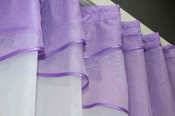 Кухонная занавеска VR-Textil № 078к сиреневый с белым 280х170 см (52-0783) Киев