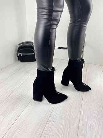 Черевики жіночі TWO STEPS чорні замша натуральна каблук 9.5см 36-40 (2728) Коломия