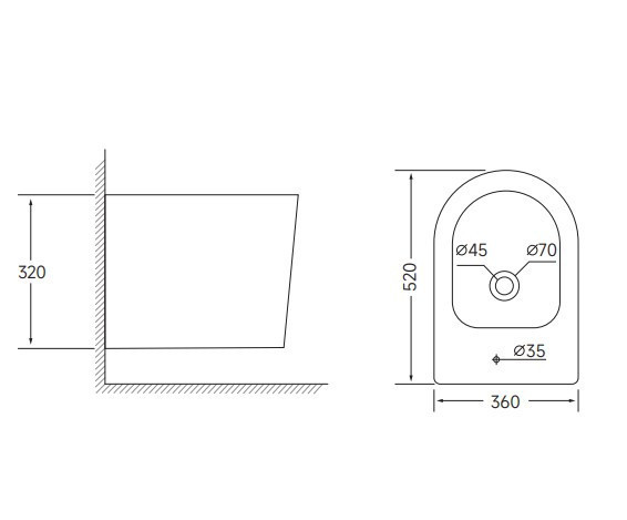Біде підвісне Mixxus BEVEL-0502 520x360x320mm   ( MI6715 ) 23143 Харків - фото 2