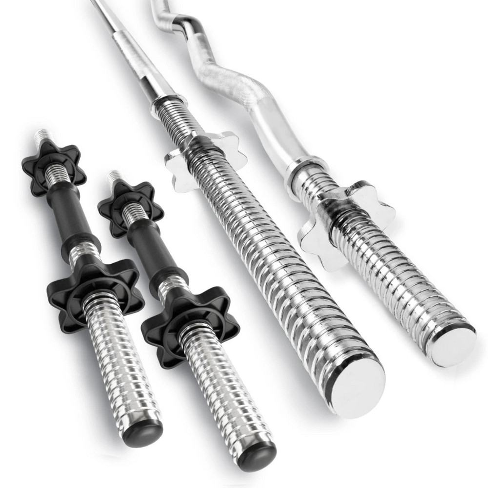 Комплект штанга 2 грифа и гантели HOPSPORT Premium 45 кг набор для фитнеса силовых упражнений Киев - изображение 3