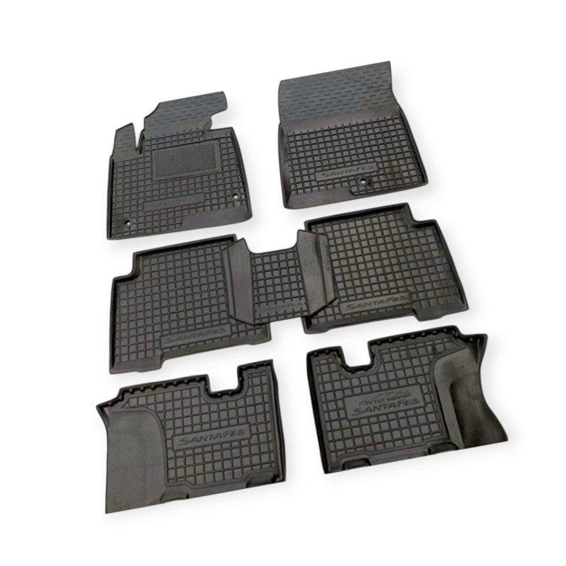 Килимки Хюндай santa fe grand 2014-> (7 місць) борт 2,5см, з перемичкою салону Мукачево - фото 1