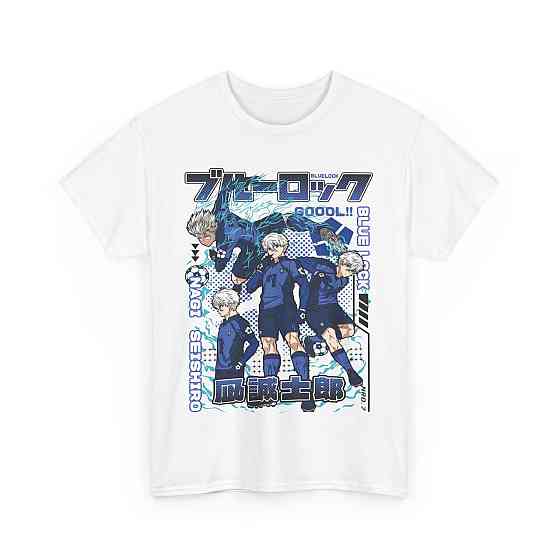 Футболка для хлопчика з аніме принтом Аніме Манга Нагі Блуе оверсайз (зріст від 165 до 180) Чорний AnimeJ0498m Дніпро