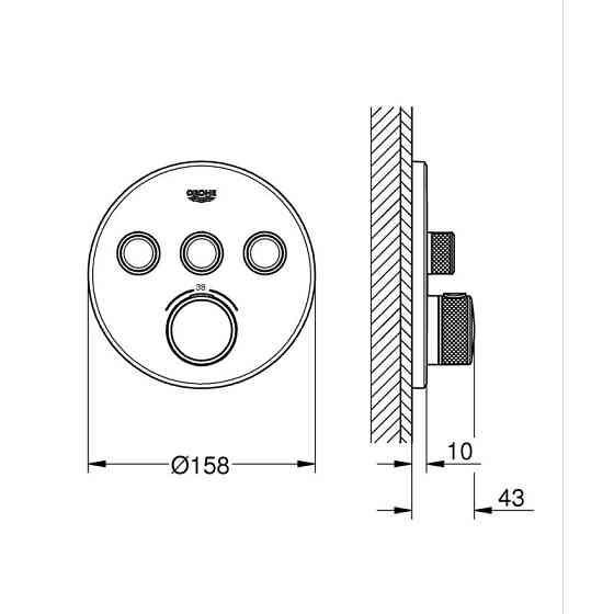 Термостат прихованого монтажу на 3 вихори Grohe Grohtherm SmartControl (29508KF0) ( 19516 ) ( 10091 ) Харьков