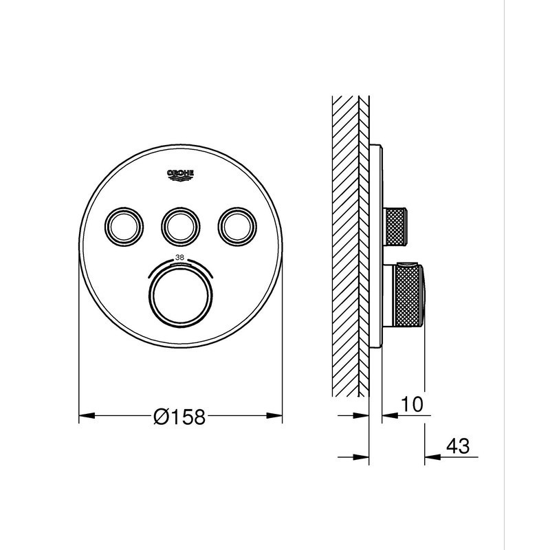 Термостат прихованого монтажу на 3 вихори Grohe Grohtherm SmartControl (29508KF0) ( 19516 ) ( 10091 ) Харків - фото 2
