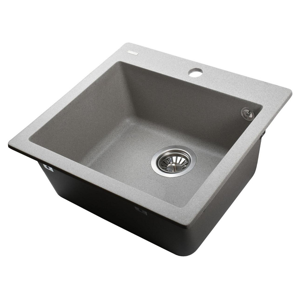 Гранітна мийка Globus Lux AOSTA сiрий камiнь 490x455мм-А0005 (000023382) Київ - фото 4