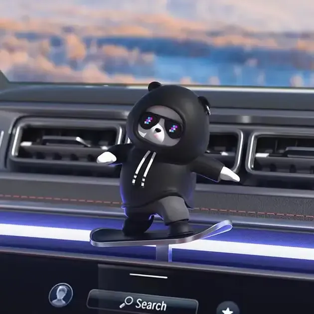 Фигурка-слайдер в автомобиле L'Andre Sliding Cartoon Bear Медведь скейтер Cool Black Коломыя - изображение 2