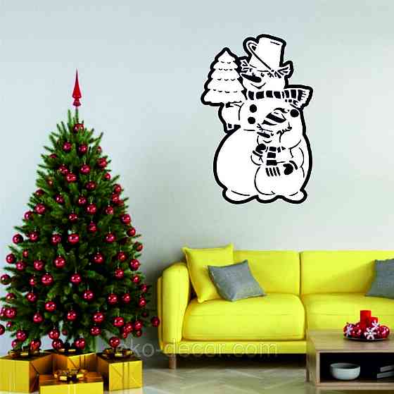 Декоративне настінне Панно «Сніговик», Декор на стену 90*58 см Київ