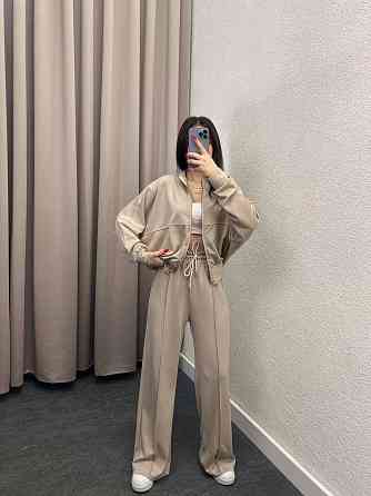 Жіночий спортивний костюм із широкими штанами Бежевий 46/48 Харків