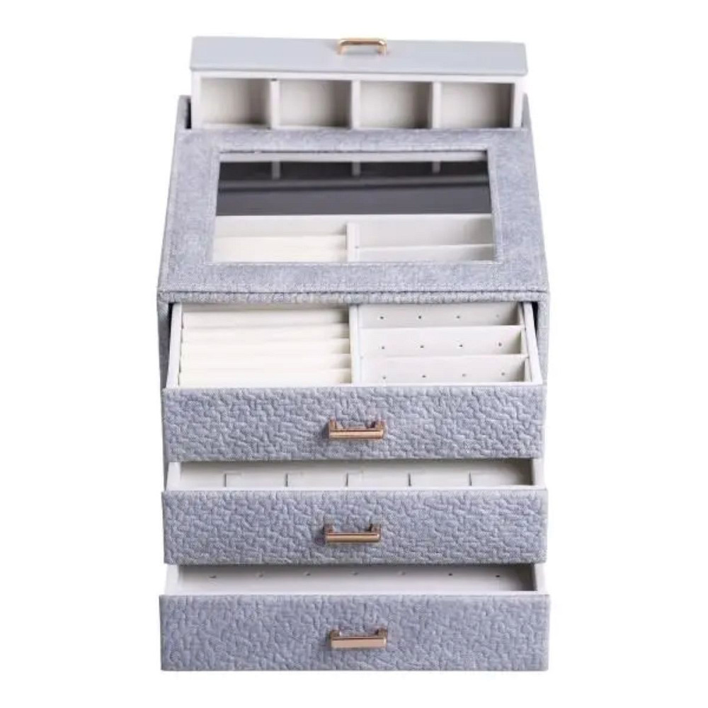 Yiwu Скринька для прикрас з еко шкіри 3 яруси органайзер для ювелірних виробів HP-5-16G Коломыя - изображение 6