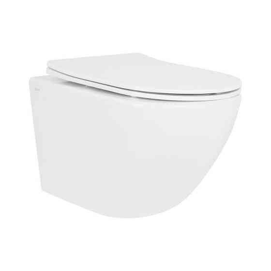 Унитаз подвесной Jay Rimless 485×360×320 мм, White, с сиденьем Slim Duroplast/ Soft-close/ Quick Relase QT07335177RW Qtap Киев