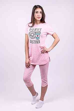 Домашній жіночий комплект (піжама), рожева Україна топ Крохатушка одяг Київ