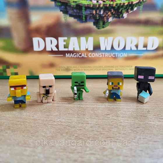 Магнитный конструктор Майнкрафт 128 магнитных блоков база возле дерева с фигурками 5шт Dream World LZCK 024 Хмельницкий