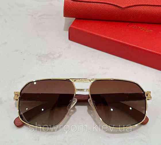 Чоловічі сонцезахисні окуляри (0652) gold Lux Київ