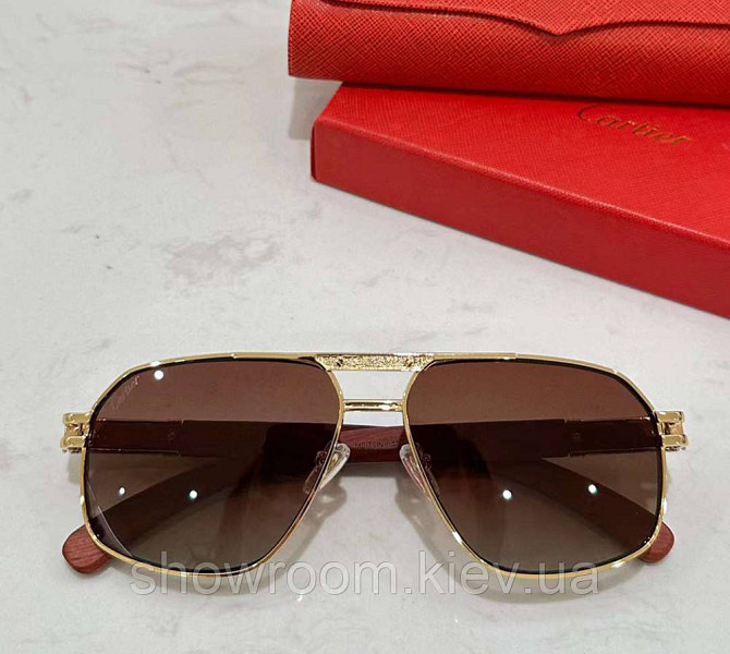 Чоловічі сонцезахисні окуляри (0652) gold Lux Київ - фото 3