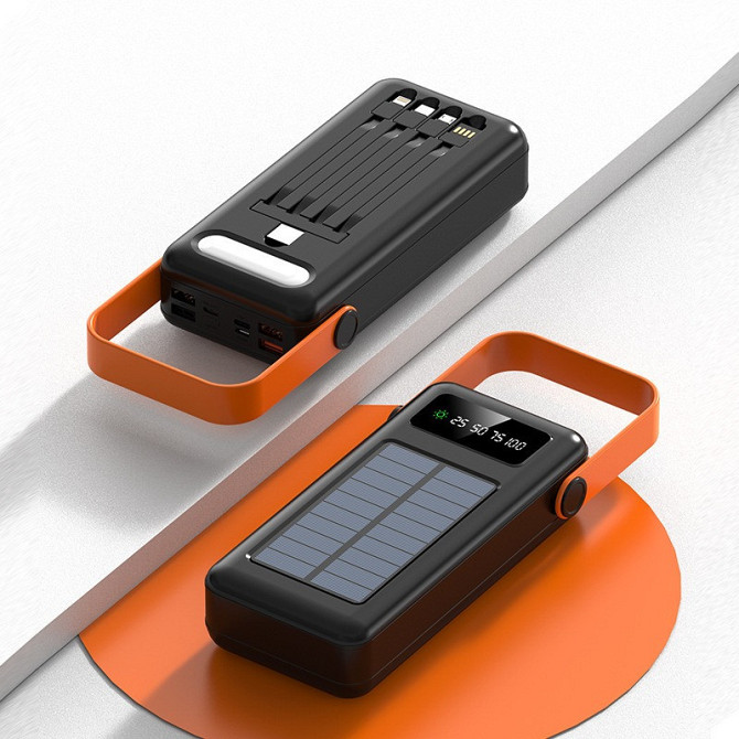 Универсальная зарядная батарея ACL PW-19 50000mAh + солнечная панель + фонарик (Черный) Винница - изображение 5