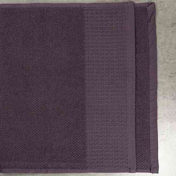 Комплект махровых полотенец Вафельный Бордюр 2шт GM Textile 50х90см, 70х140см 450г/м2 (Темный Виноград) Сумы