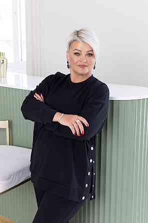 Жіночий стильний повсякденний костюм двонитка Чорний, 60/64 Одеса