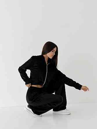 Женский велюровый спортивный костюм XS-S Черный Харьков