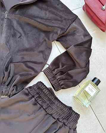 Жіночий теплий повсякденний велюровий костюм, спорт велюр Шоколад, 48/52 Одеса