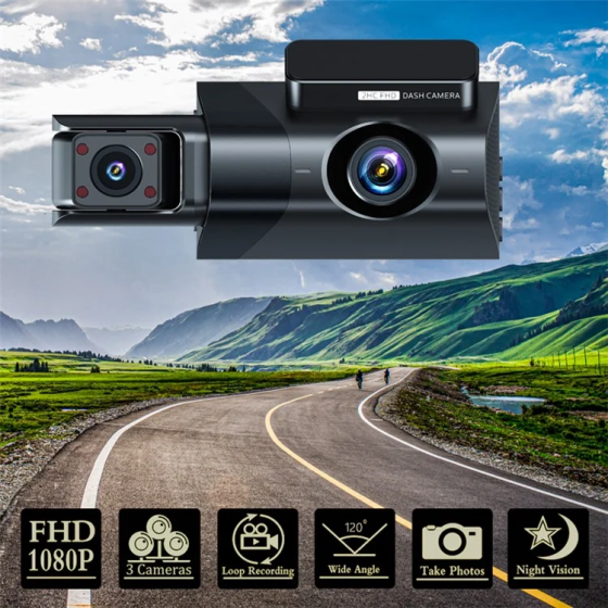 Автомобильный видеорегистратор Y-18 (3 камеры) Wi-Fi Full HD Винница