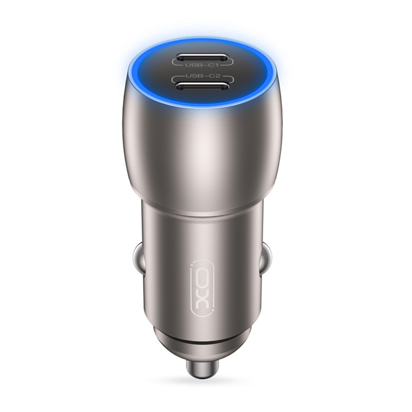 Автомобільний зарядний пристрій XO CC51 PD40W Metal Intelligent Dual + Lightning кабель Львів - фото 1
