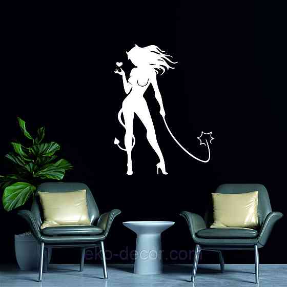 Декоративное настенное Панно «Дьяволица», Декор на стену 110*83 см, Белый Киев