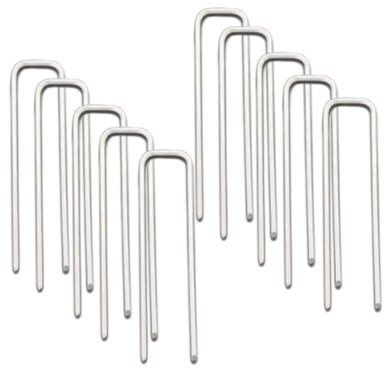 Набор скоб садовые крепёжные 10 шт металлические фиксаторы для газона оцинкованые,универсальные размер 4х10 см Каменец-Подольский