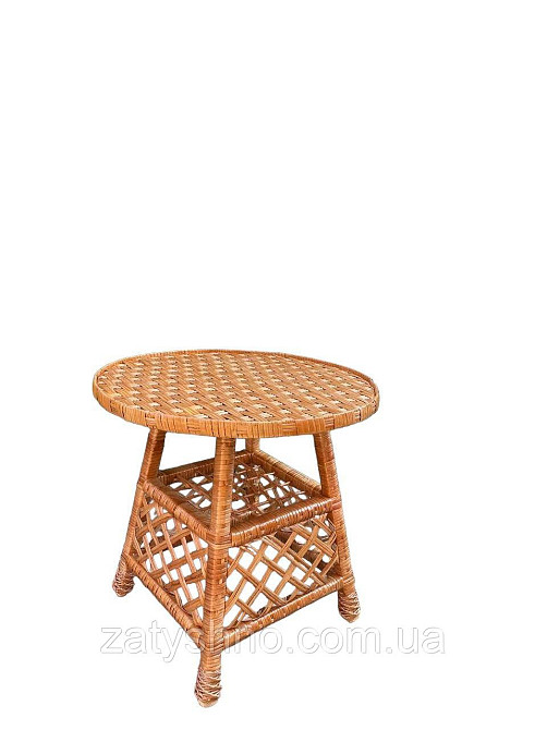 Кухонный стол плетеный журнальный с полкой Киев - изображение 3