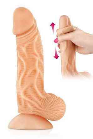 Фаллоимитатор с подвижной крайней плотью Real Body - Real JO, диаметр 4см, TPE Sex Aura Киев
