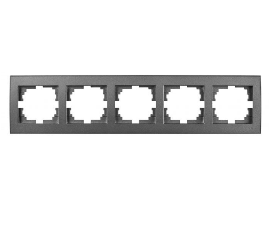 RAIN антрацит Рамка горизонтальна 5-а з боковою вставкою Лезард Житомир - фото 1