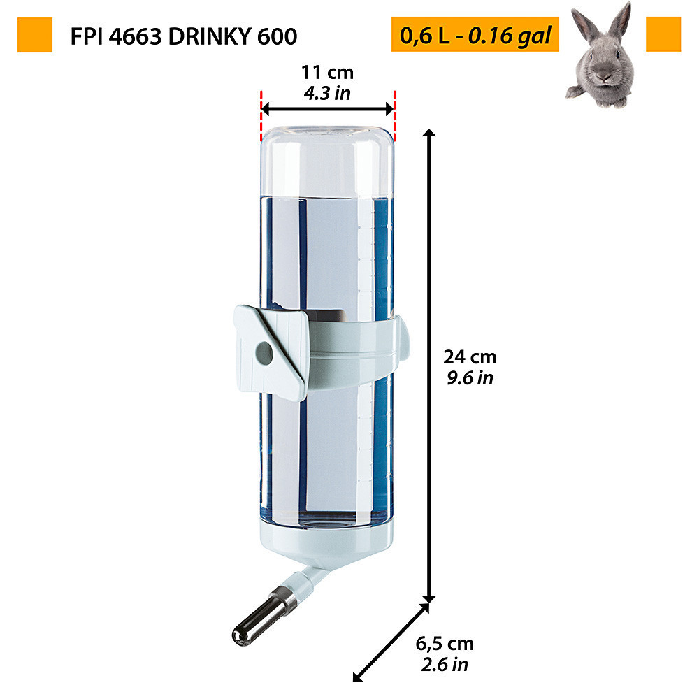 Пилка для гризунів і дрібних тварин Ferplast Drinky (Ферпласт Дрінки) 11 x 6,5 x h 24,5 cm - 0,6 L - FPI 4663 DRINKY 600 Запоріжжя - фото 2