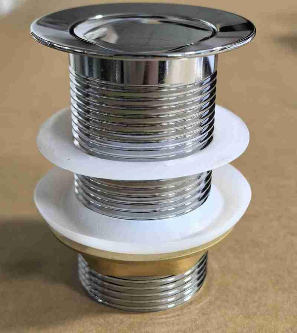 Донный клапан для раковины Zerix BV-06 1 1/4'' без перелива автоматический СLICK-СLACK (Цвет хром) (ZX6023) Киев - изображение 6