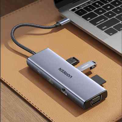 Концентратор Ugreen USB3.1 Type-C to HDMI60Hz/VGA/USB 3.0х3/RJ45/SD/TF/PD 100W 9-in-1 CM498 (15600) Винница