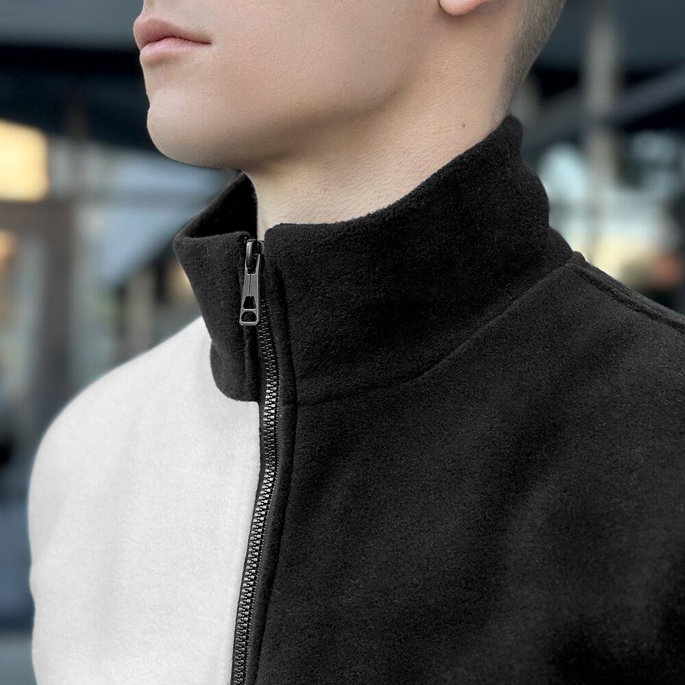 Чоловіча флісова жилетка Pobedov Wolf молочно-чорна Київ - фото 8