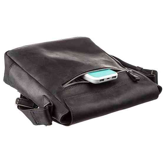 Сумка чоловіча вінтажна середня шкіряна Чорна (SHVIGEL) Київ