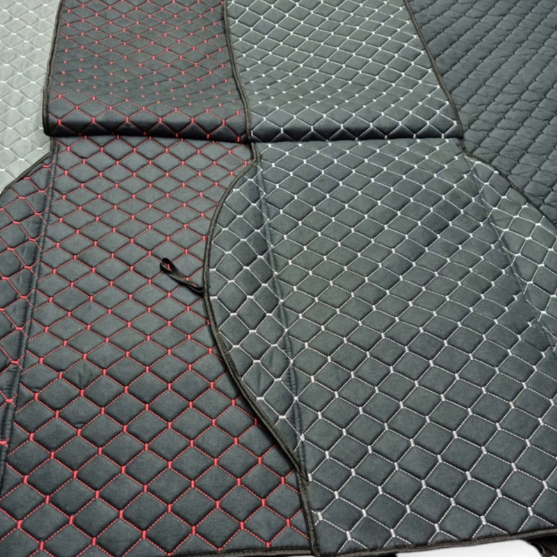 Накидки сидіння антара чорні (передні) ромб, біла нитка Мукачево - фото 2